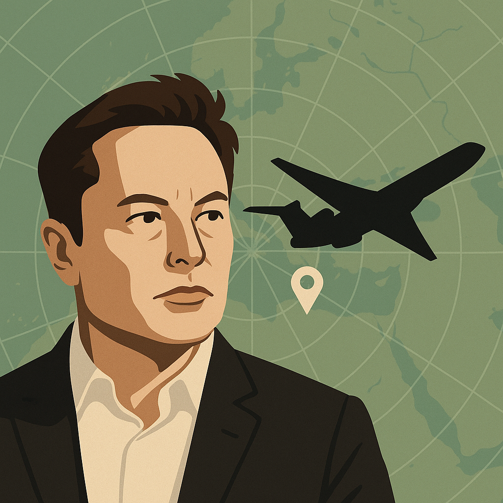Flight radar with private jet icon